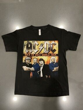Alstyle Black AC/DC Rock or Bust World Tour Graphic Tee